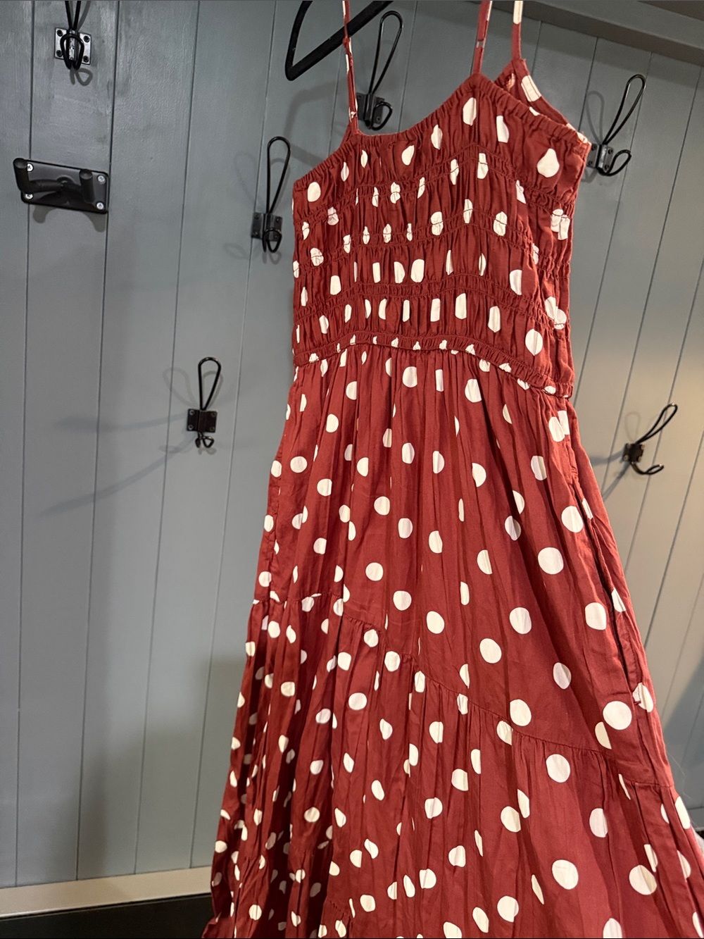 GAP Brown Polka Dot Tiered Maxi Dress - Picture 5 of 5